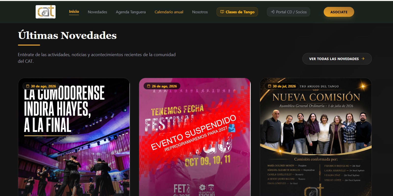 Sitio público del Centro Amigos del Tango